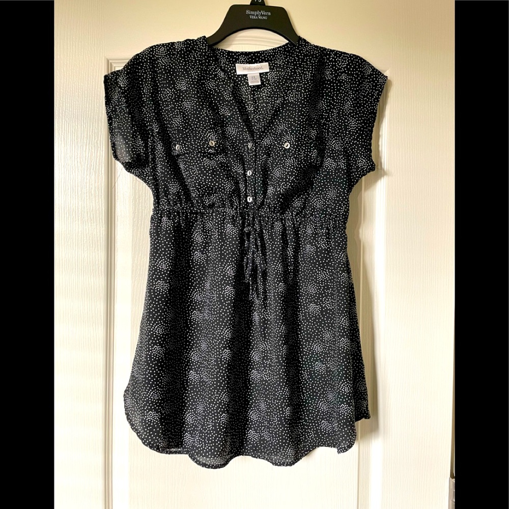 Motherhood maternity classy black short sleeve top S